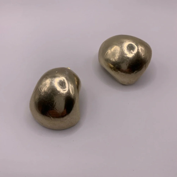 Simon Sebbeg Chunky electricoforming gold plated clip on earrings - Picture 1 of 5